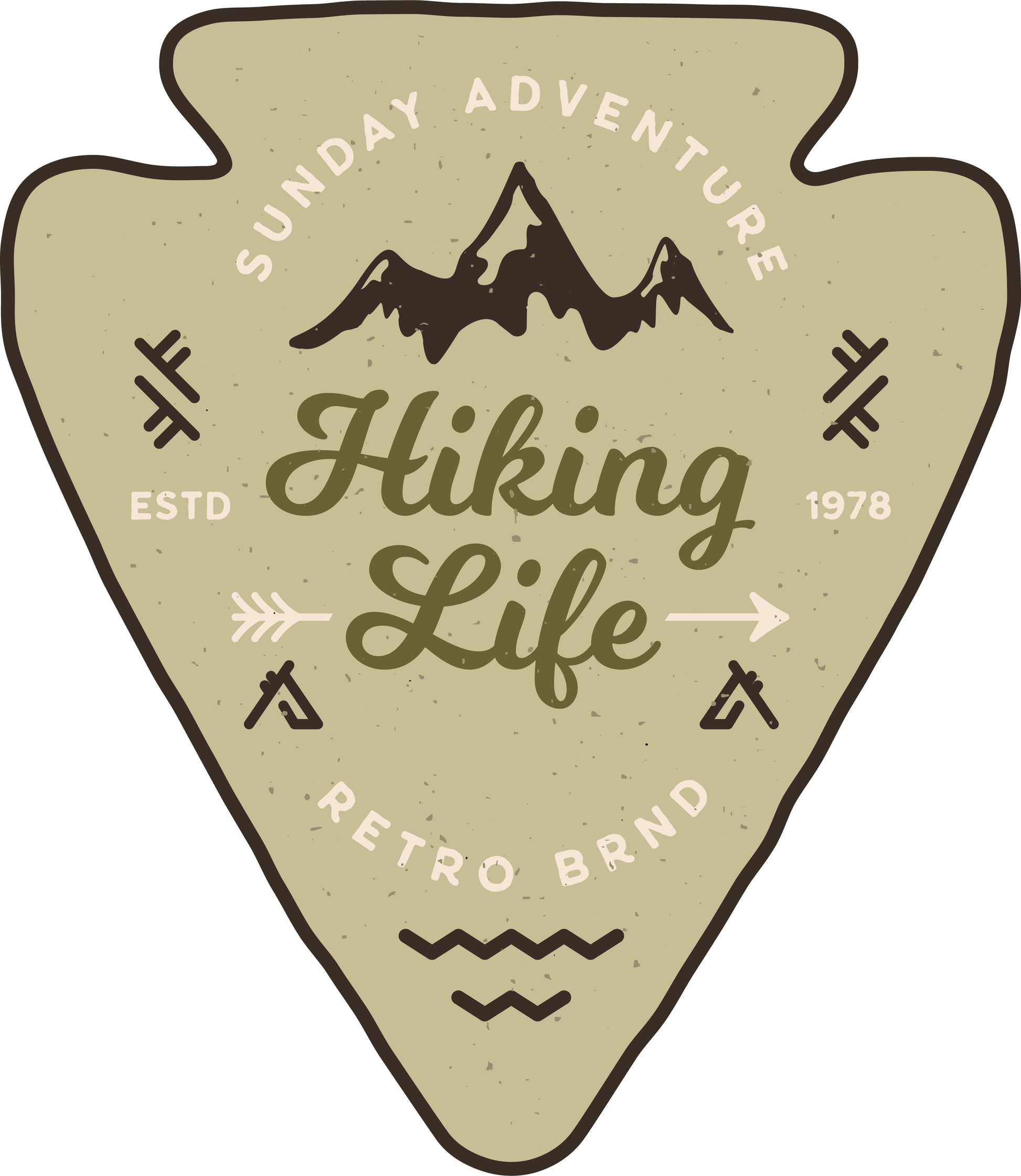 Hiking Life Badge - Vintage Travel Logo Patch SVG -Adventure Svg Design