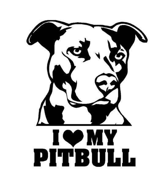 I Love My Pitbull Svg File - I Love My Dog - Pitbull Dog Svg Design