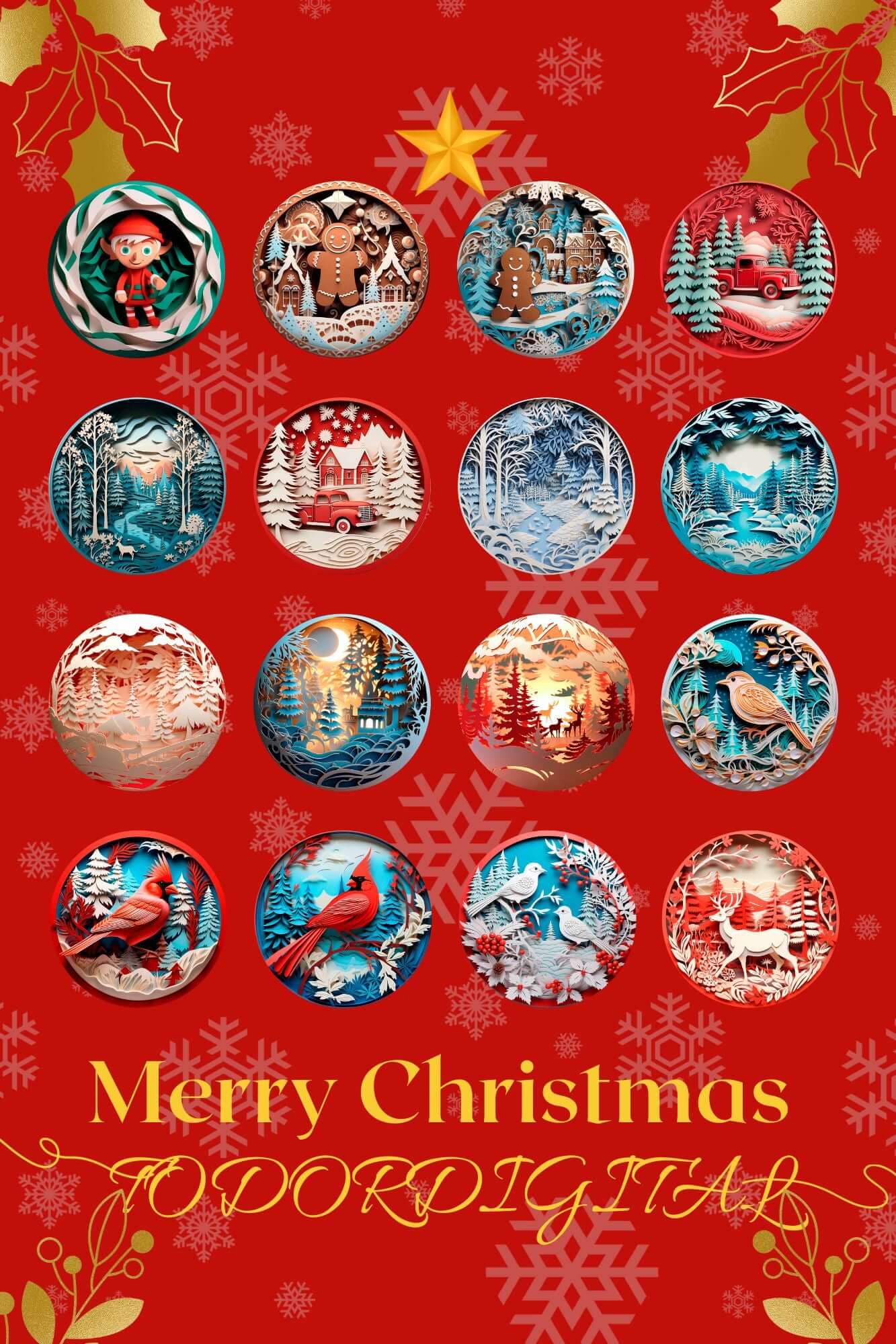 36 3d Christmas Ornament Sublimation Design Graphic