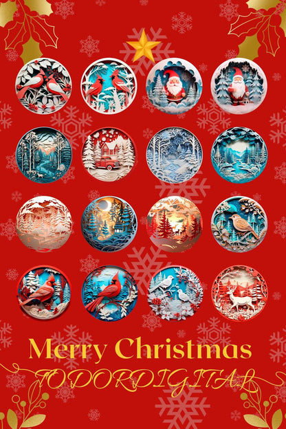 36 3d Christmas Ornament Sublimation Design Graphic