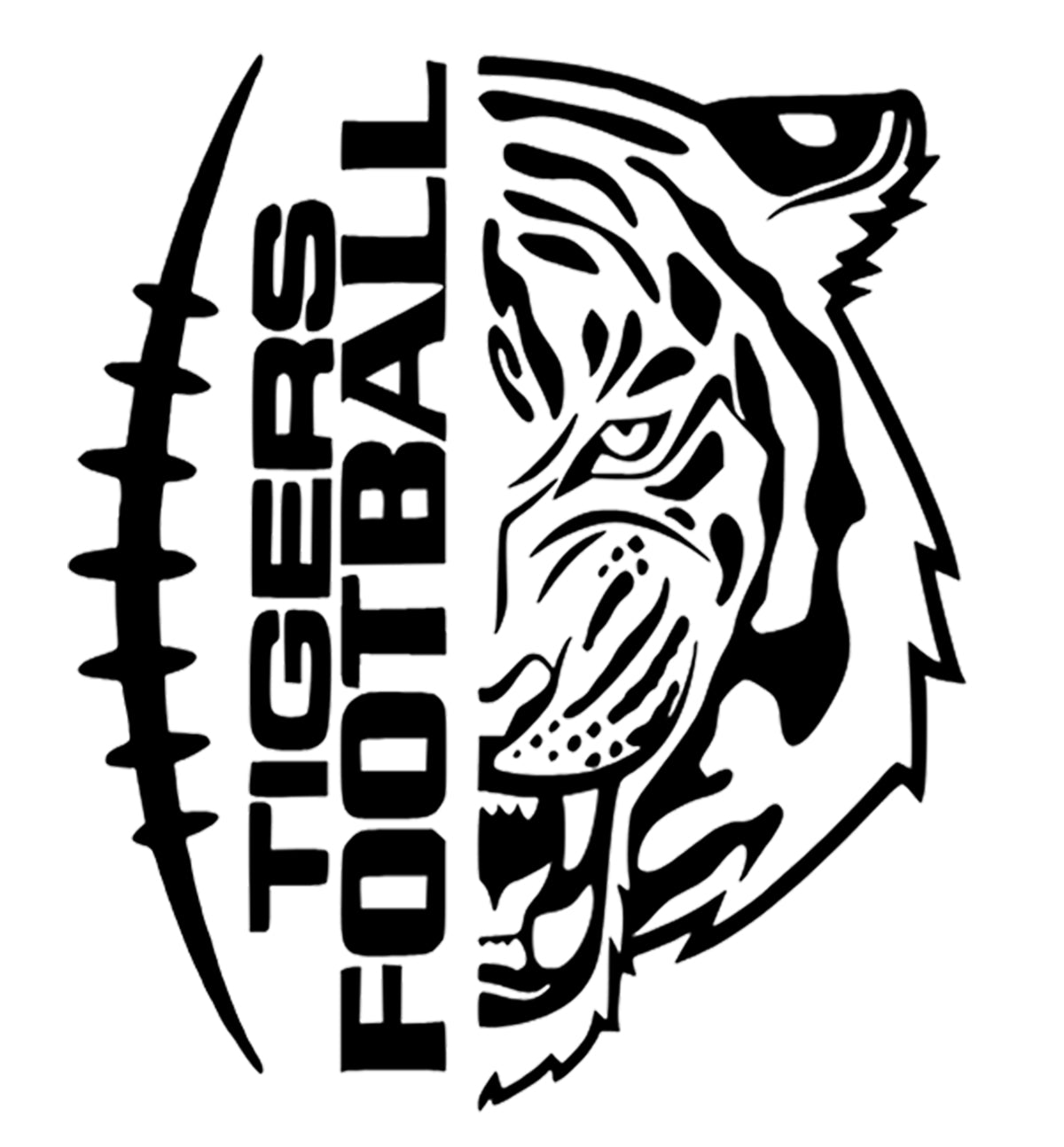 Tiger Svg File - Football Svg - Football Clipart - Tiger Football Vector Graphics