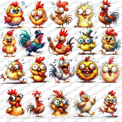 Watercolor Chicken Clipart - Chicken 60 Png - Bundle