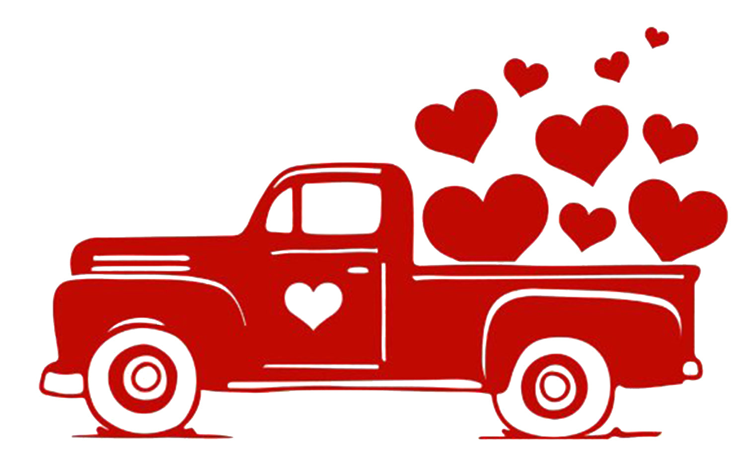 Valentines Day Svg File - Love Day Clipart - Valentines Red Truck Svg Design