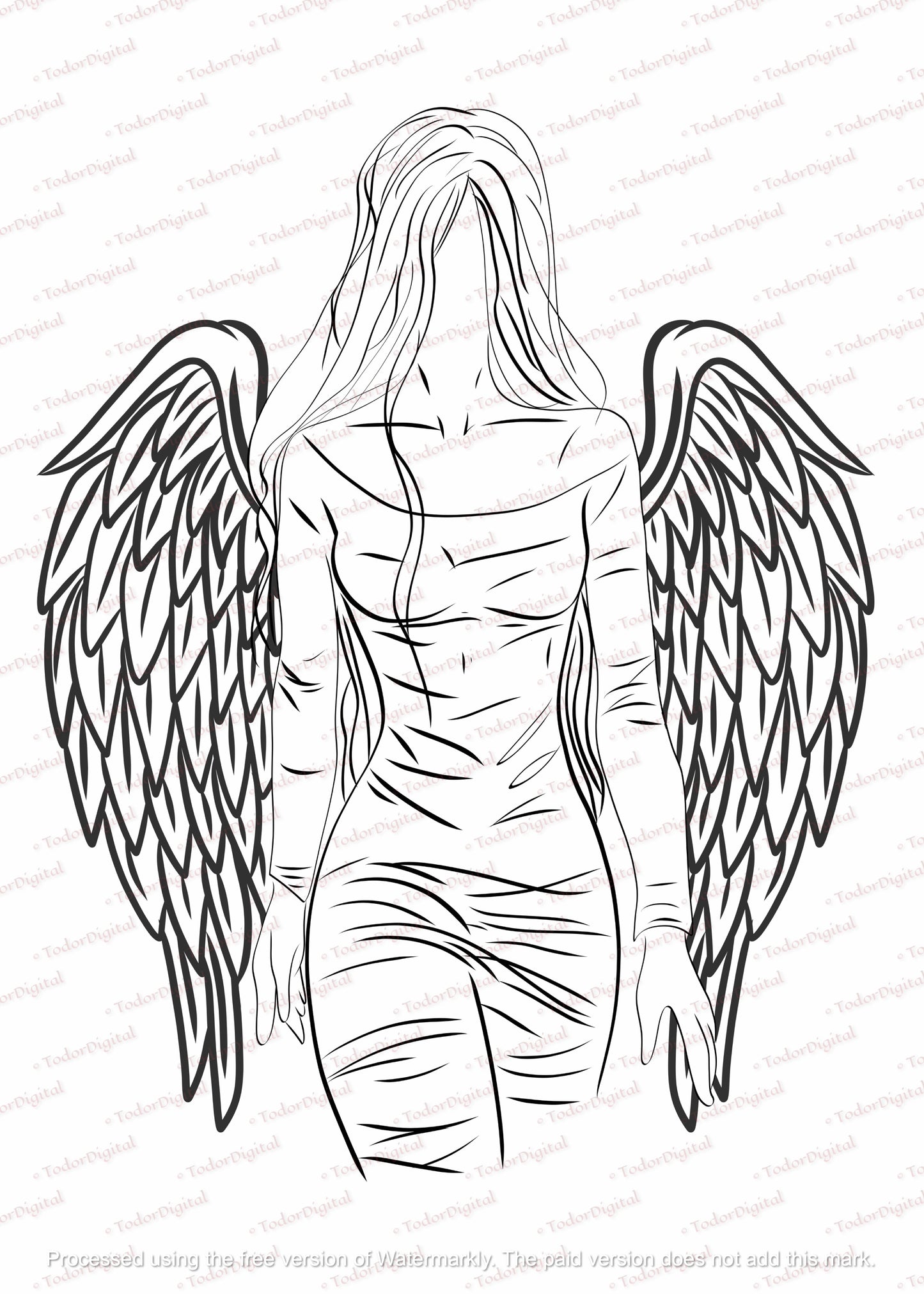 Angel With Wings - Angel With Wings Svg File - Angel Svg File - Angel Svg Design