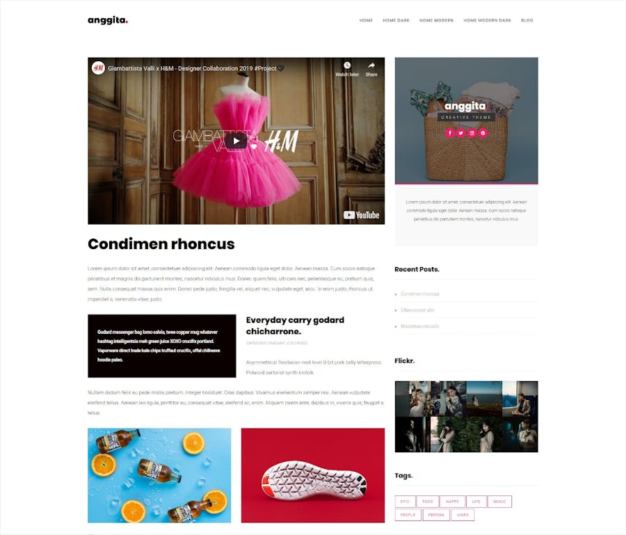 Anggita - One Page Portfolio WP Theme