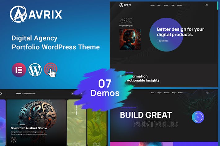 Avrix - Digital Agency Portfolio WordPress