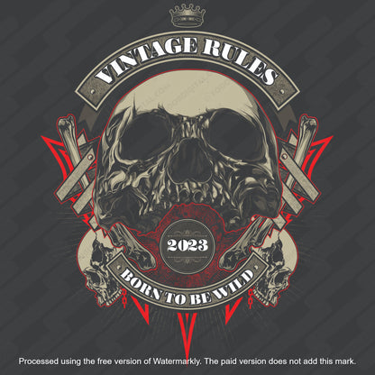 Biker Skull - 2023-2024 / Skull Vector Graphic