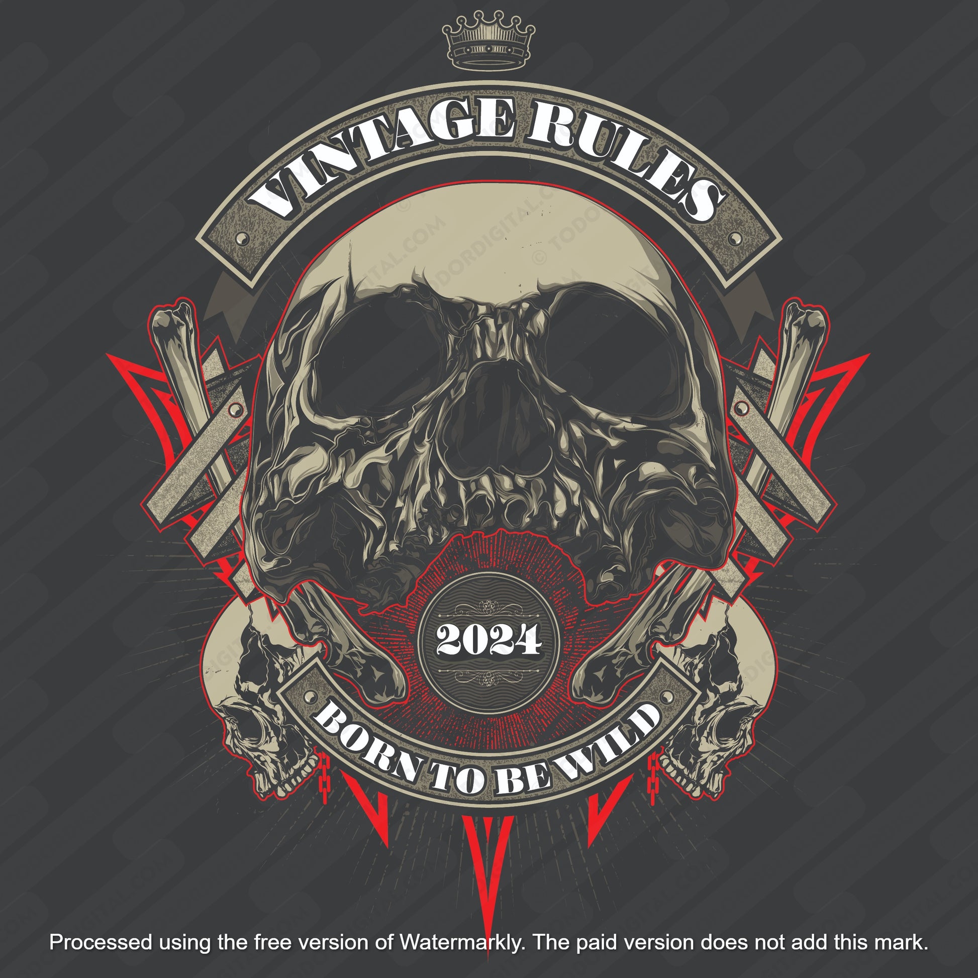 Biker Skull - 2023-2024 / Skull Vector Graphic