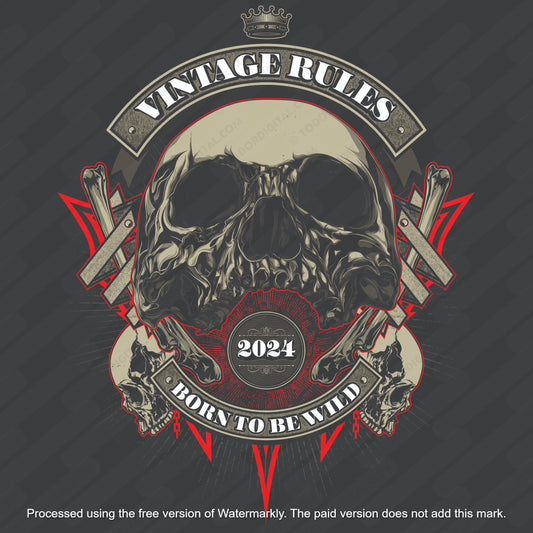 Biker Skull - 2023-2024 / Skull Vector Graphic