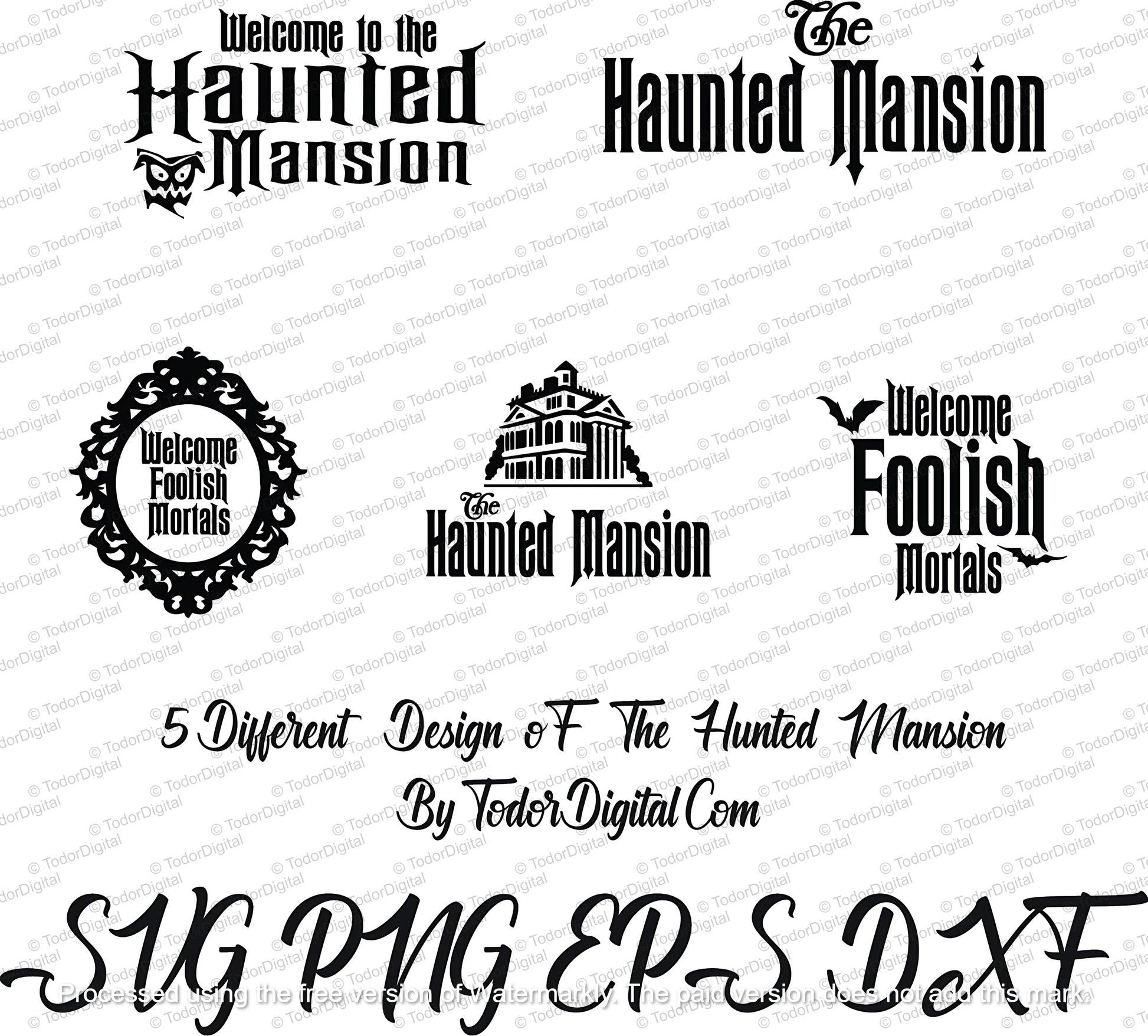 The Haunted Mansions Svg Bundle - 5 Different Svg Design - Halloween Svg Bundle - Horror Svg File - The Haunted Mansions Clipart