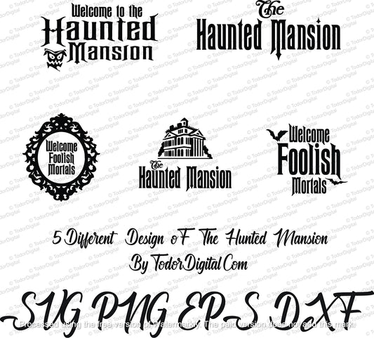 The Haunted Mansions Svg Bundle - 5 Different Svg Design - Halloween Svg Bundle - Horror Svg File - The Haunted Mansions Clipart