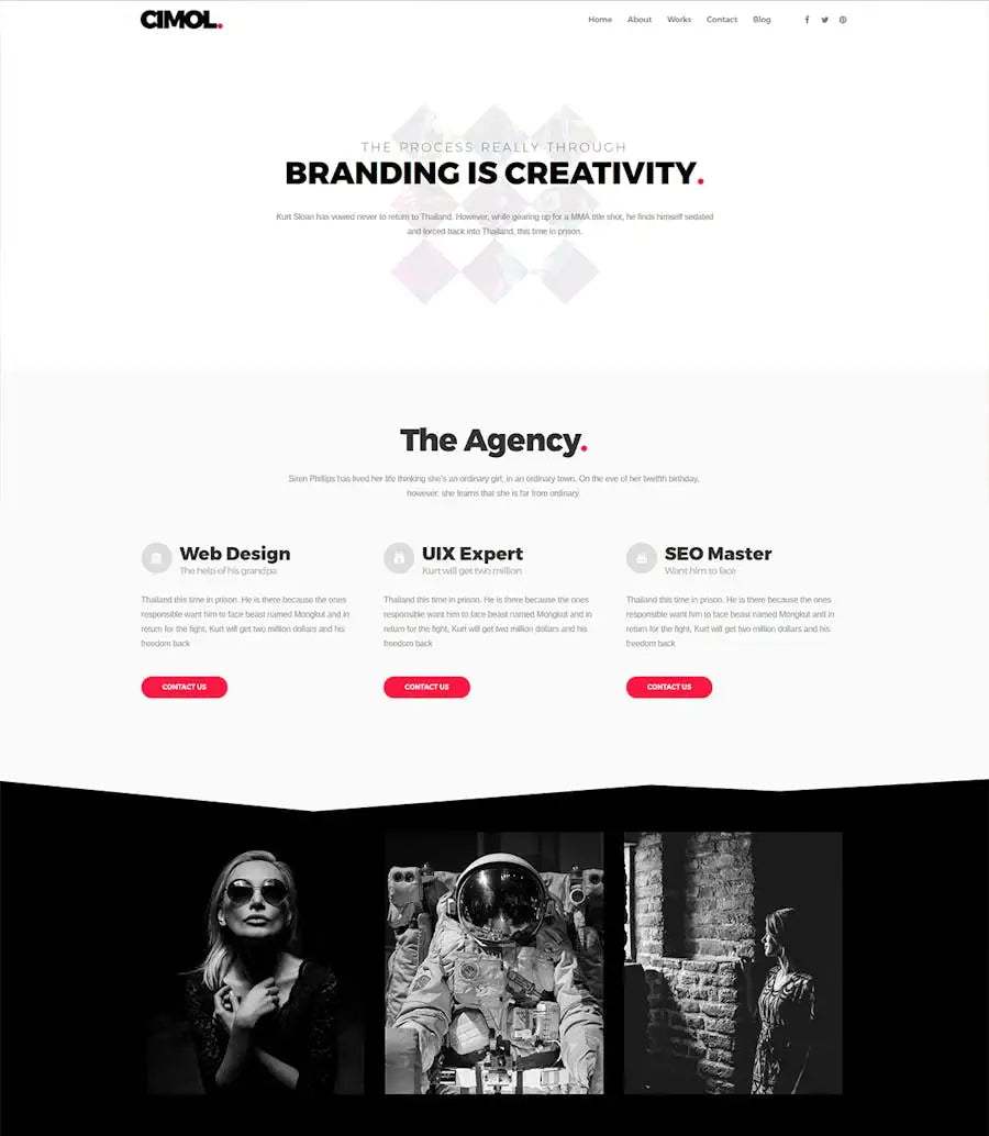 Cimol - Responsive One Page & Multi Page Portfolio