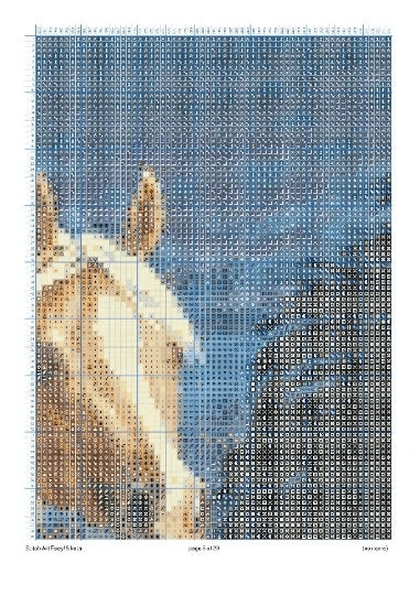 Horses Cross Stitch Pattern - Printable Beautiful Horses - Hand Embroidery