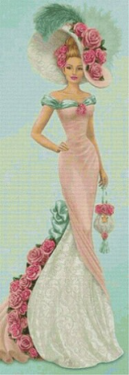 Lady Cross Stitch Pattern - Beautiful Lady Hand Embroidery Pattern