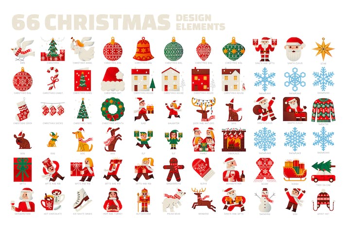 66 Christmas design elements - Christmas elements bundles