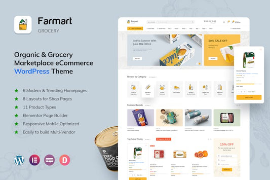 Farmart - Organic & Grocery Marketplace WordPress