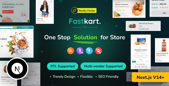 Fastkart - Single or Multivendor Ecommerce with React Next JS & Laravel REST API