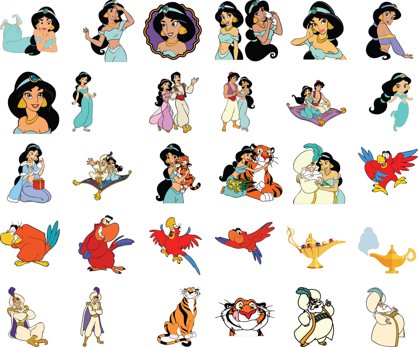 Aladdine Cartoon Characters SVG Bundle