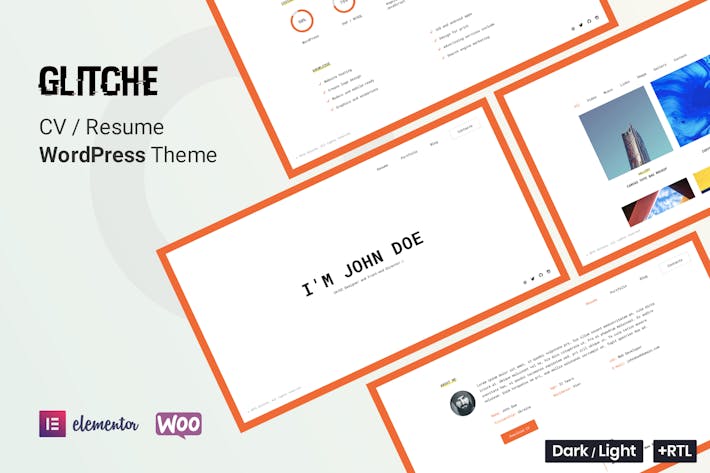 Glitche - CV Resume WordPress Theme