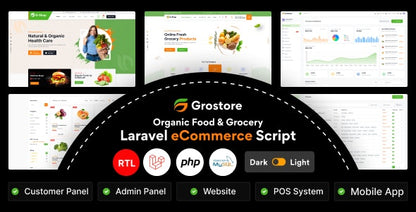 GroStore - Food & Grocery Laravel eCommerce with Admin Dashboard