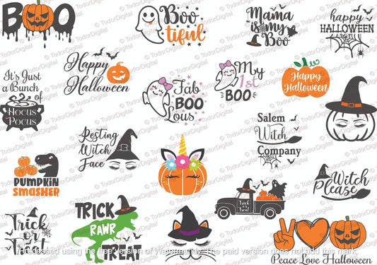 20 Halloween Svg Bundle - Pumpkins Svg Files - Halloween Design - Trick or Treat Svg - Horror Movie Svg -  Hocus Pocus Svg - Witches Clipart