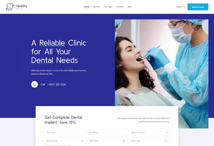 Healthy Smiles - Dental WordPress Theme