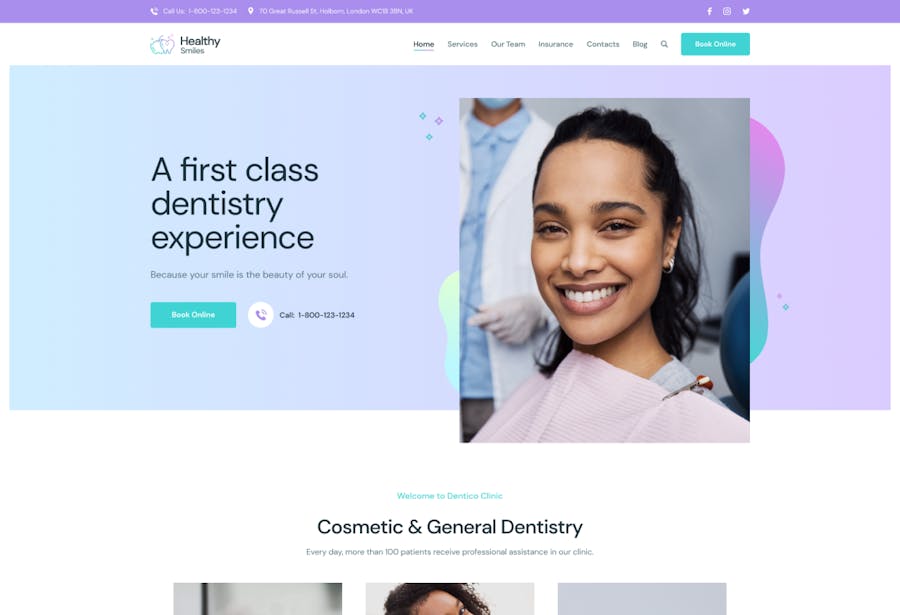 Healthy Smiles - Dental WordPress Theme