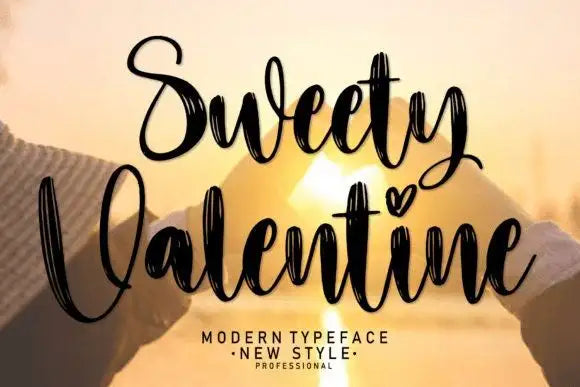 Sweety Valentine Font, Script Font, Cricut Fonts, Font with Hearts, Cursive Font, Fonts for Cricut