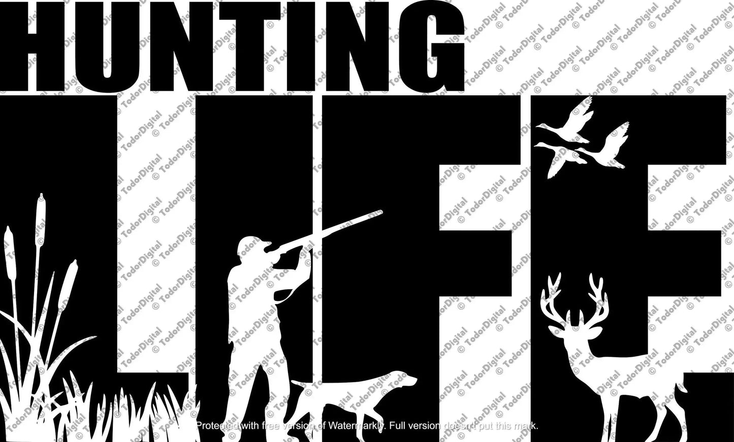 Hunting Life Svg File - Hunting Svg - Life Svg - Decor - Svg For Cricut - Svg For Silhouette - DXF - EPS - PNG - svg