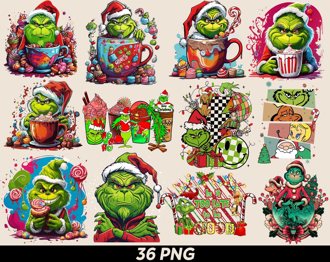 Christmas Png - Grinch Png - The Grinch Design Bundle - Grinch Printable