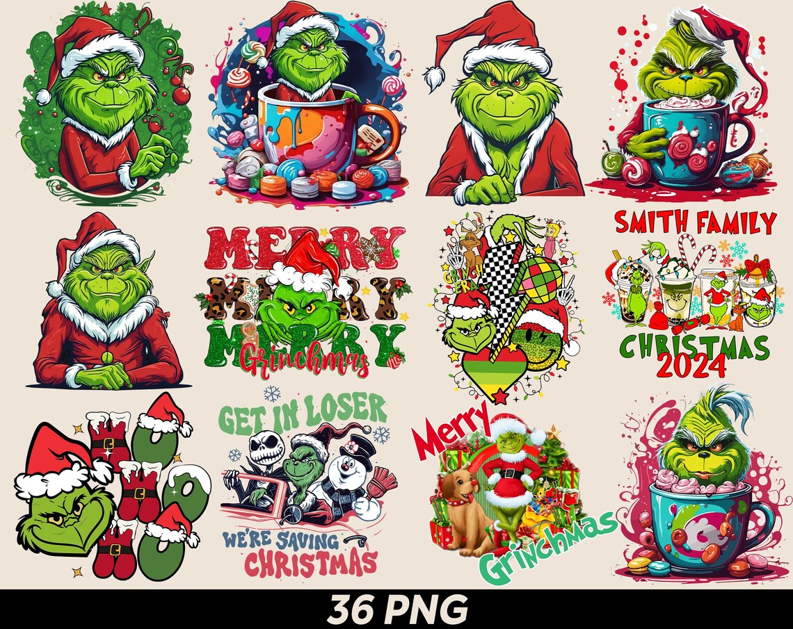 Christmas Png - Grinch Png - The Grinch Design Bundle - Grinch Printable