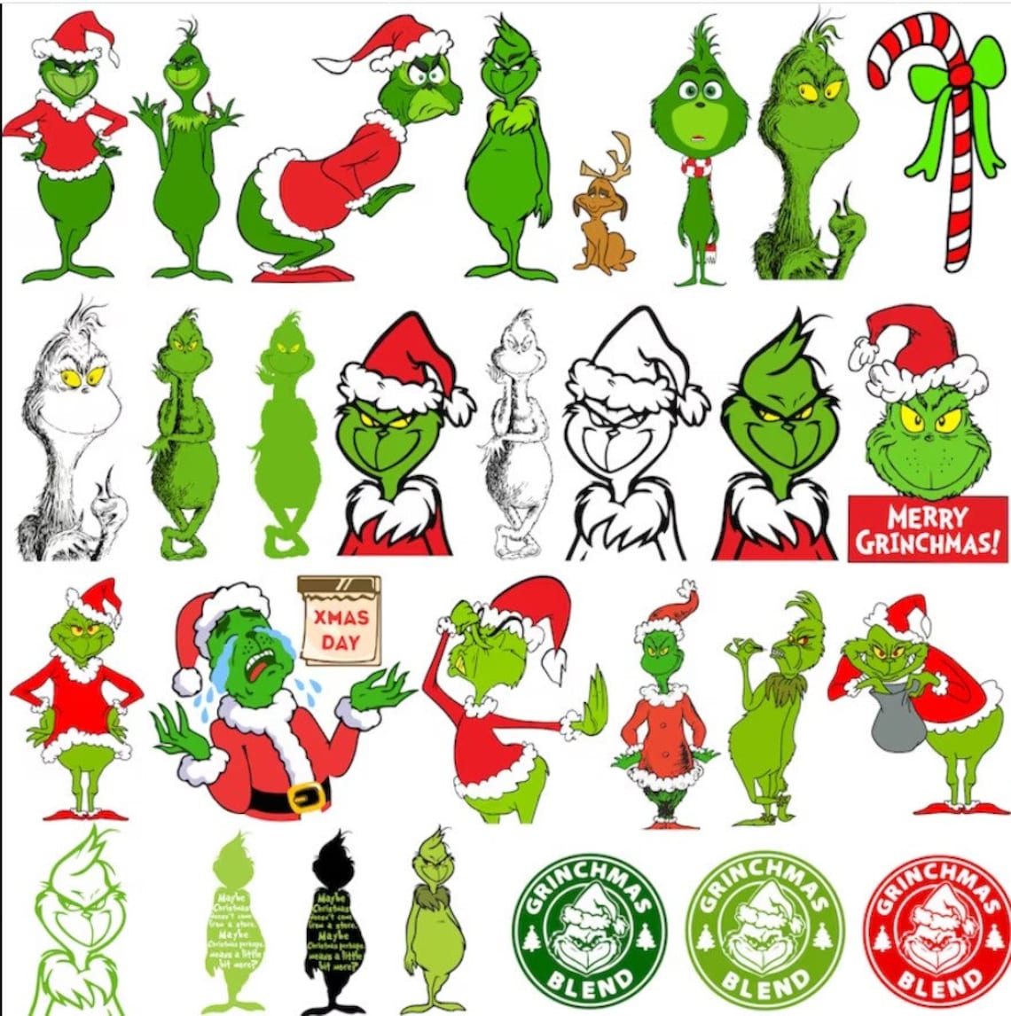 950 Files And 190 UNIQUE DESIGN The Grinch Christmas Svg