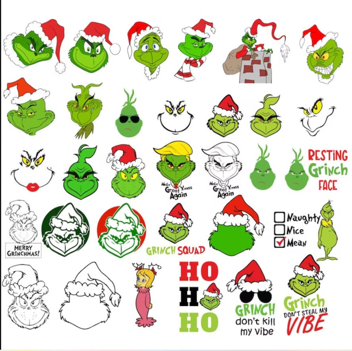 950 Files And 190 UNIQUE DESIGN The Grinch Christmas Svg