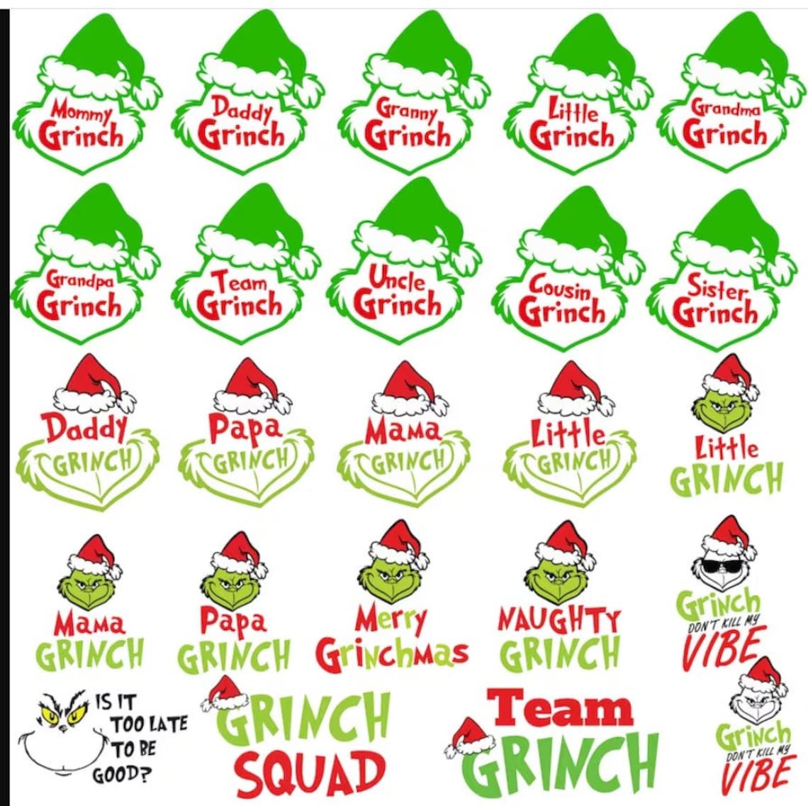 950 Files And 190 UNIQUE DESIGN The Grinch Christmas Svg