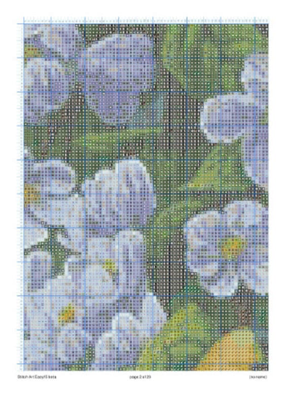 Jasmine Cross Stitch Pattern - Spring Landscape - Printable Flowering Jasmine