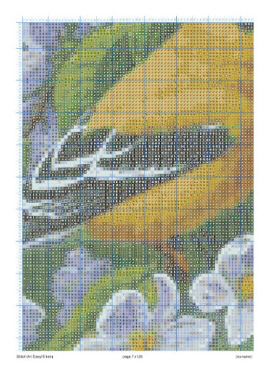 Jasmine Cross Stitch Pattern - Spring Landscape - Printable Flowering Jasmine