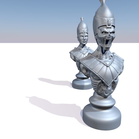 Egyptian Chess  Living vs Undead, Chess 3D Print Files, STL Files For Chess, Amazing Pieces And Board for Chess, Egyptian Chess 3D STL file