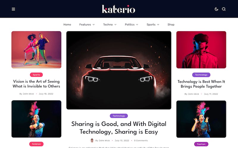 Katerio - Magazine & Blog WordPress Theme