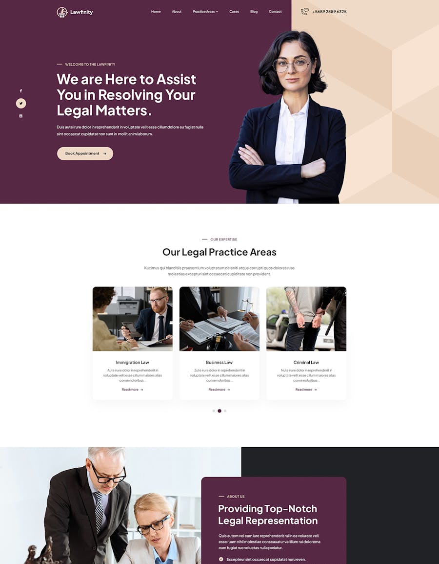 Lawfinity | Law and Attorney WordPress Theme