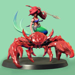 Ariel STL File - Mermaid on Crab 3D Printable STL Model - Fantasy Ocean Figurine