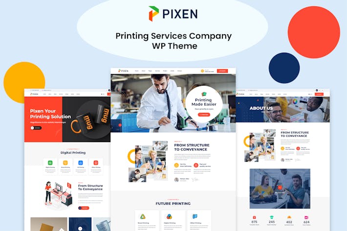 Pixeen - Printing Services Company WordPress Theme