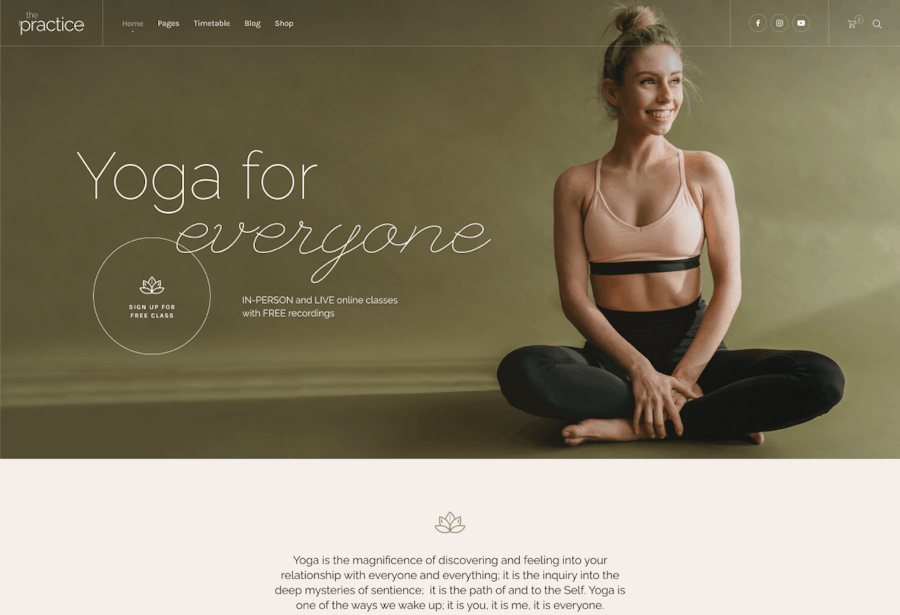 Prana Yoga - Fitness Theme for Elementor