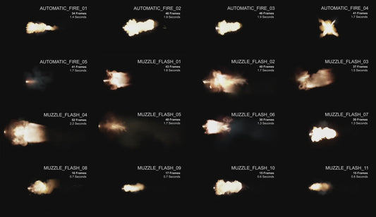 Pre-Keyed Stock Footage: Muzzle Flashes