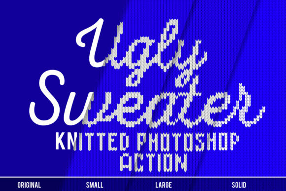 Knitted Effect Ugly Christmas Sweater - Photoshop Action