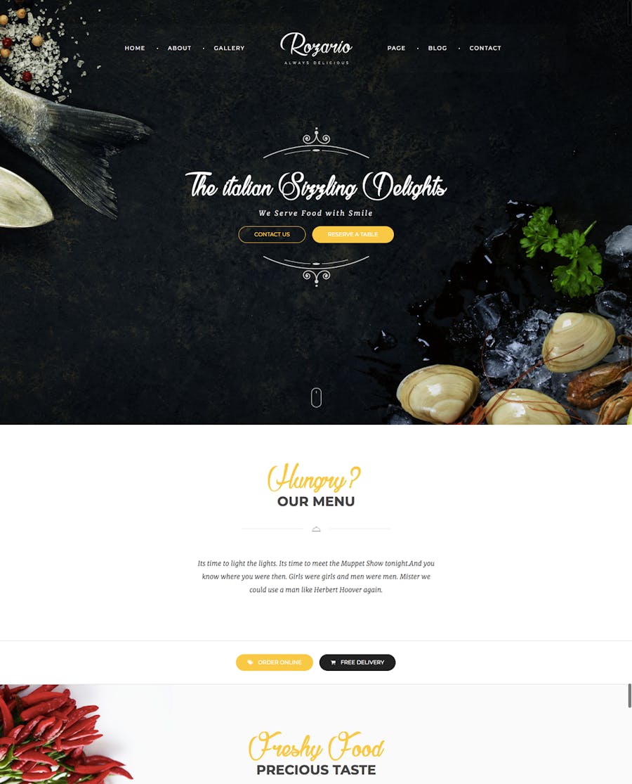 Rozario - Restaurant & Food WordPress Theme