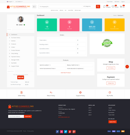 Active eCommerce CMS - Multi Vendor Marketplace