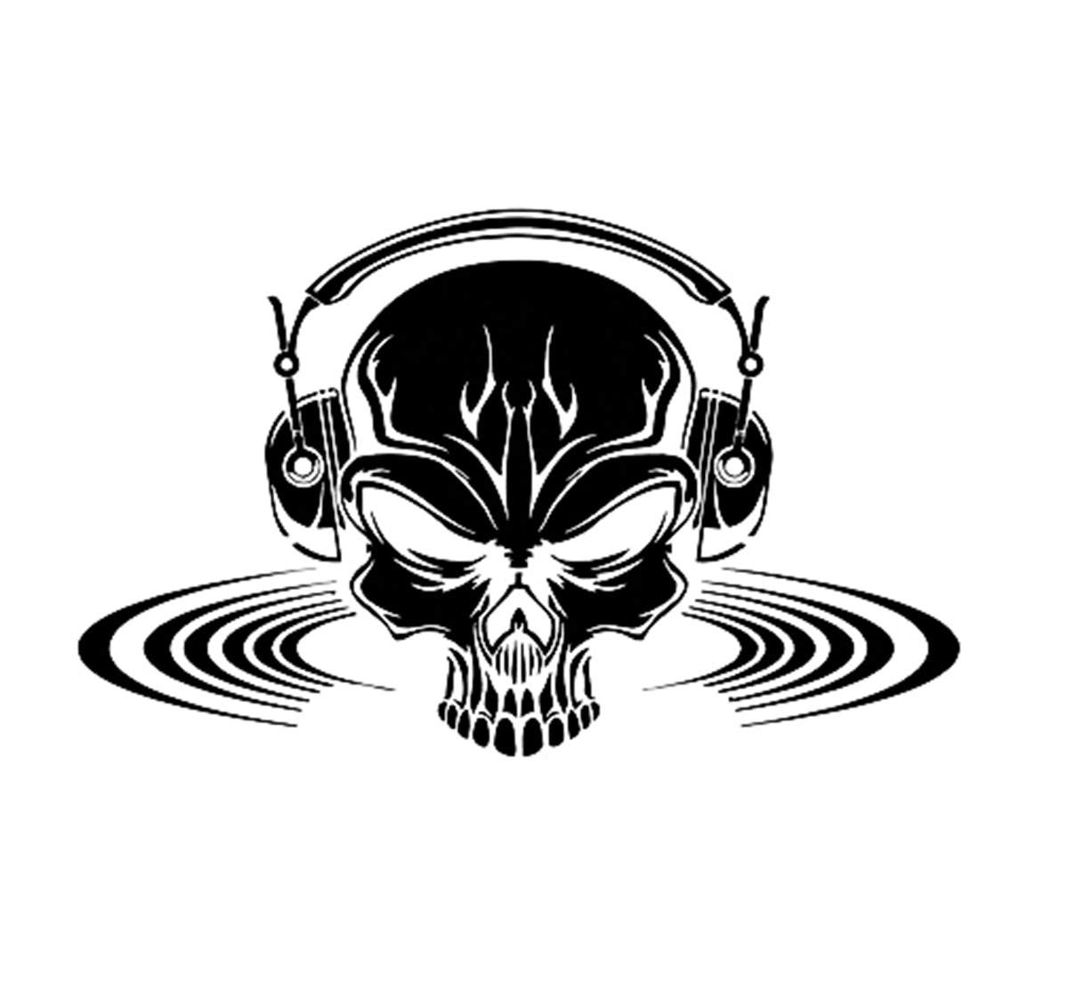 Skull With Headphone Svg File - Skull Svg - Music Svg Design