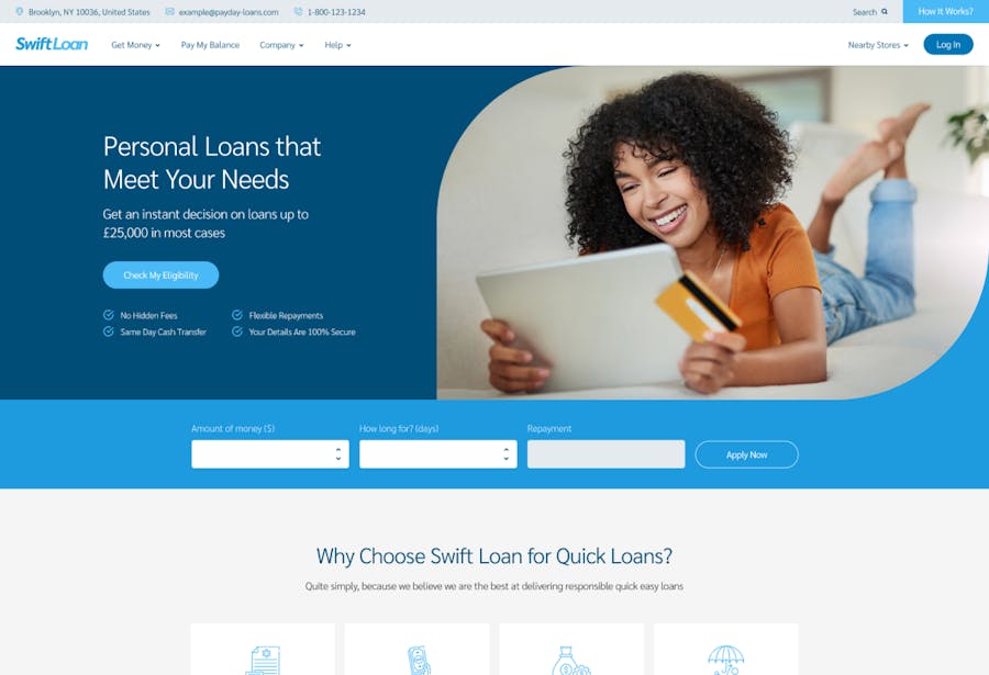 Swift Loan - Payday & Banking Finance Theme