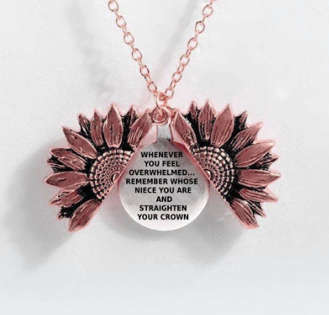 Sunflower Double-layer Lettering Necklace - TodorDigital