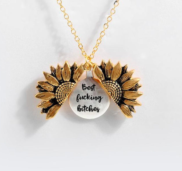 Sunflower Double-layer Lettering Necklace - TodorDigital